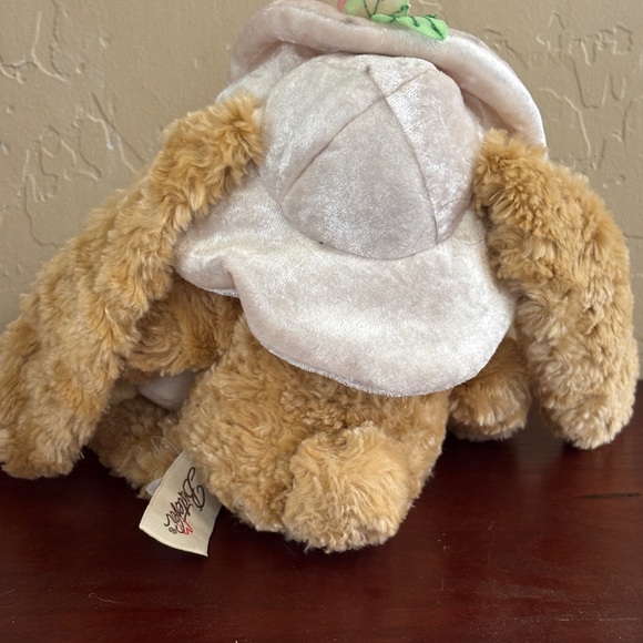 Bunny Rabbit W/ Hat Brown Holding Duck Stuffed Animal Plush Toy Bestever 13” - Picture 2 of 6